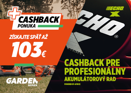 Získajte CASHBACK až 206 € na aku techniku ECHO